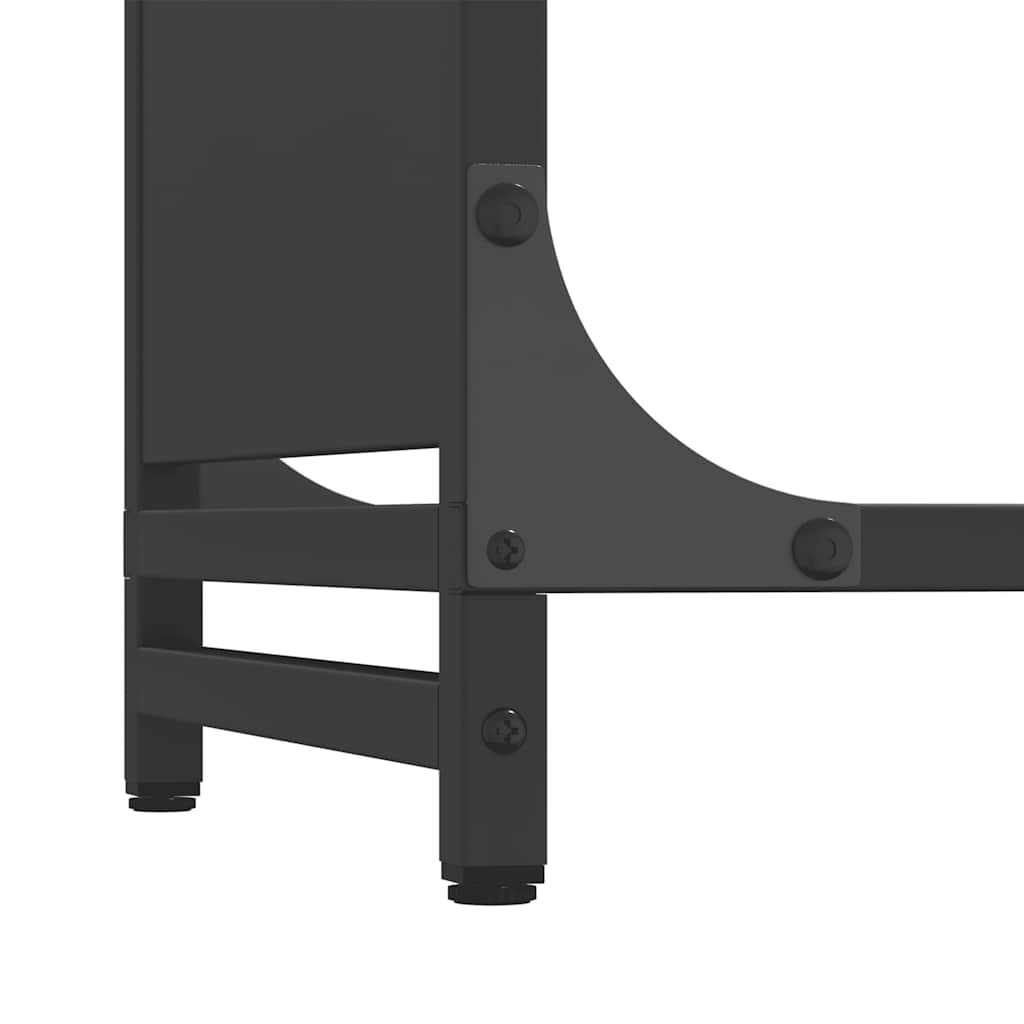 Brennholzregal Schwarz 90x28x65 cm Kaltgewalzter Stahl