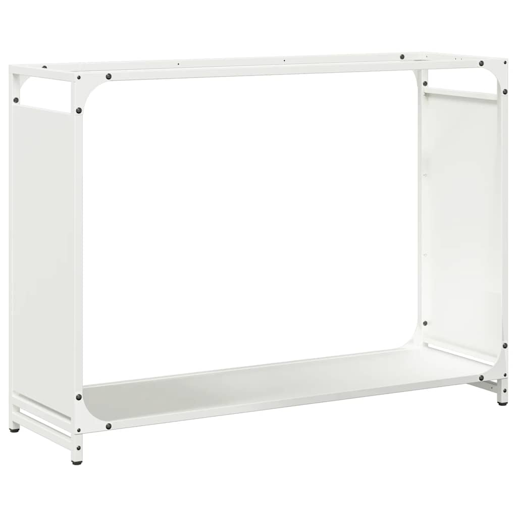Brennholzregal Weiß 90x28x65 cm Kaltgewalzter Stahl