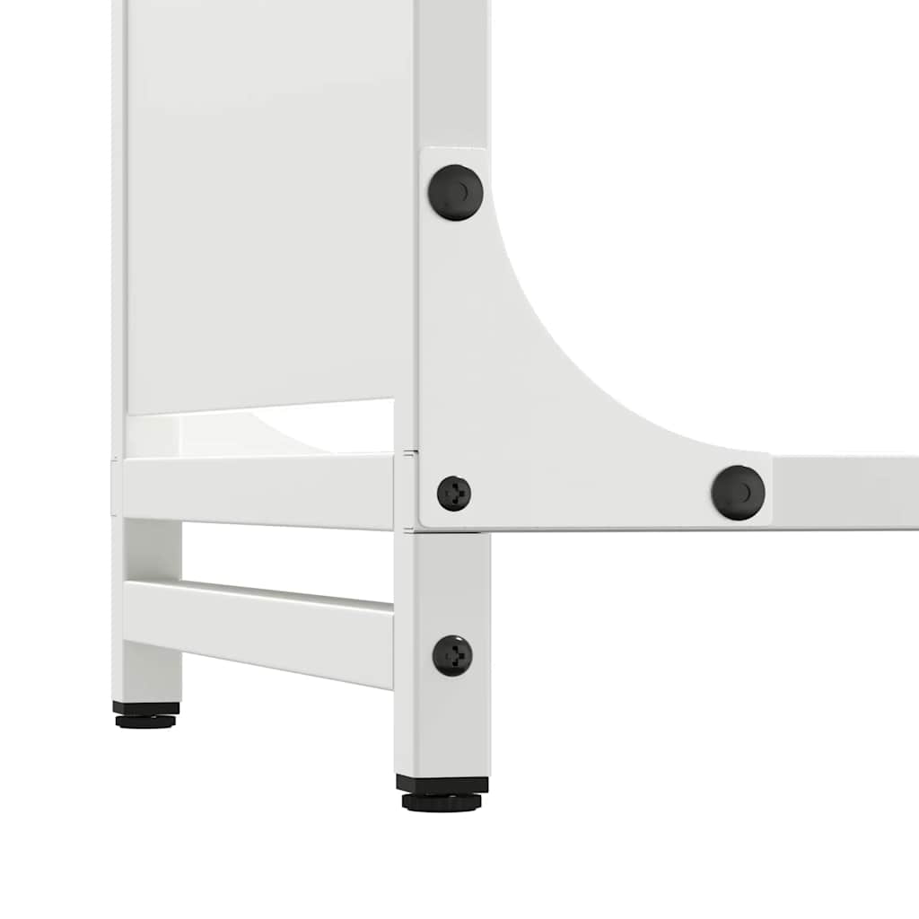 Brennholzregal Weiß 90x28x65 cm Kaltgewalzter Stahl