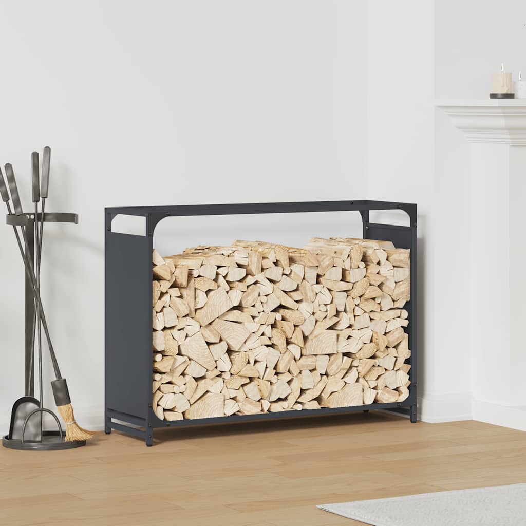 Brennholzregal Anthrazit 90x28x65 cm Kaltgewalzter Stahl