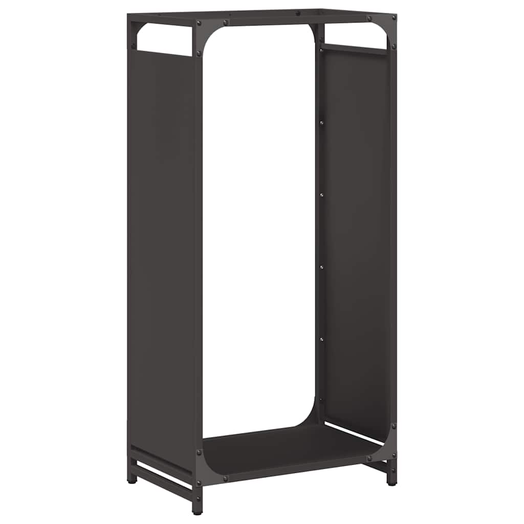 Brennholzregal Schwarz 44x28x90 cm Kaltgewalzter Stahl