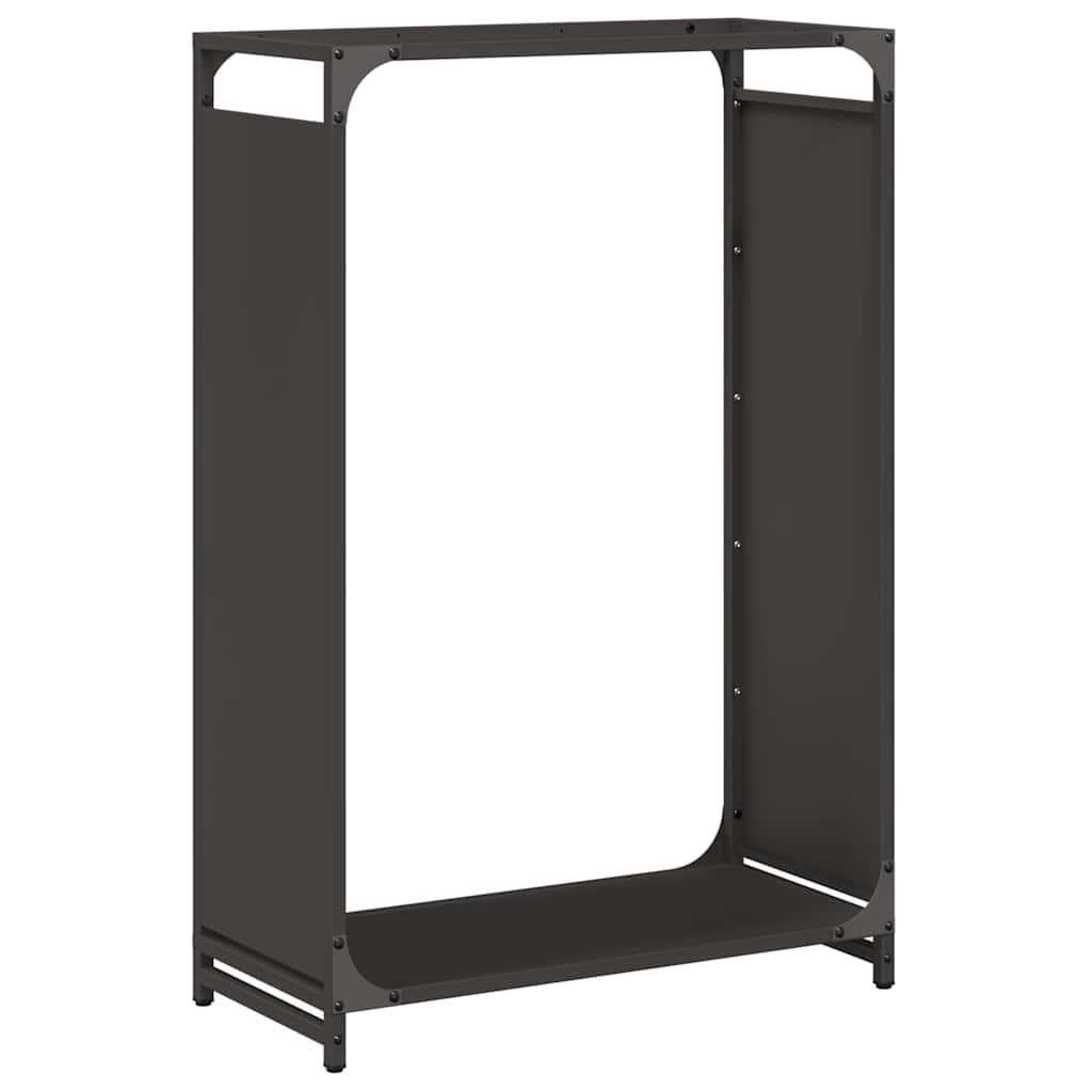 Brennholzregal Schwarz 60x28x90 cm Kaltgewalzter Stahl