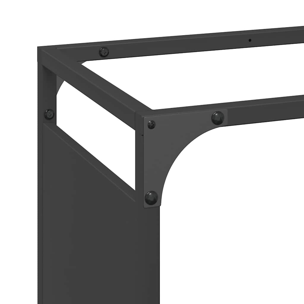 Brennholzregal Schwarz 60x28x90 cm Kaltgewalzter Stahl
