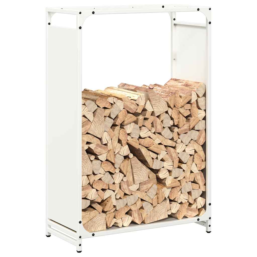 Brennholzregal Weiß 60x28x90 cm Kaltgewalzter Stahl