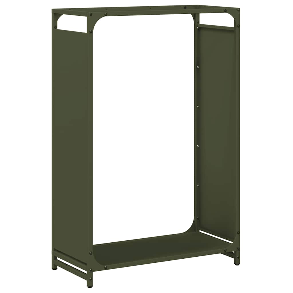 Brennholzregal Olivgrün 60x28x90 cm Kaltgewalzter Stahl