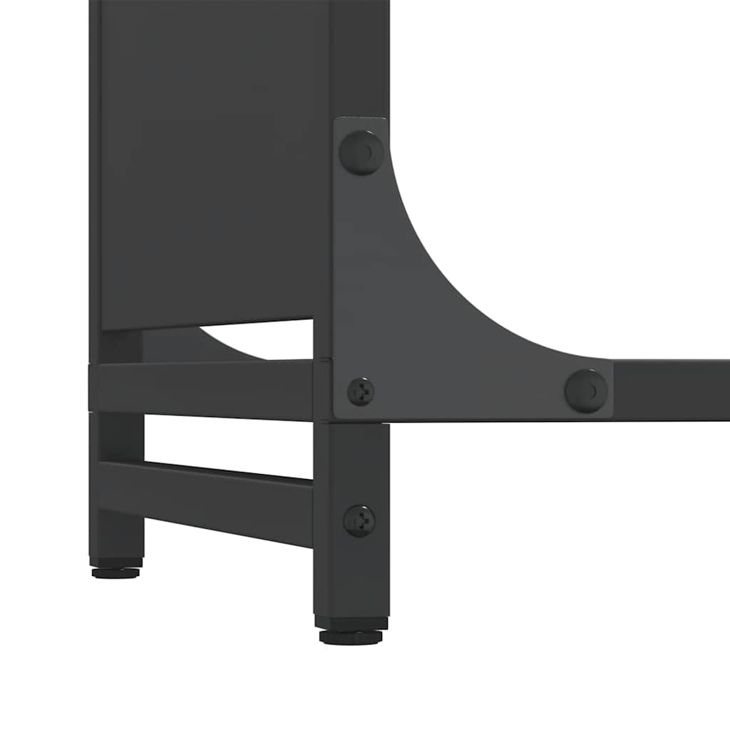 Brennholzregal Schwarz 90x28x90 cm Kaltgewalzter Stahl