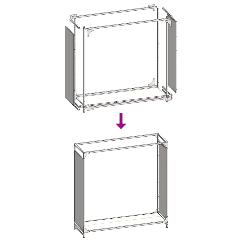 Brennholzregal Anthrazit 90x28x90 cm Kaltgewalzter Stahl