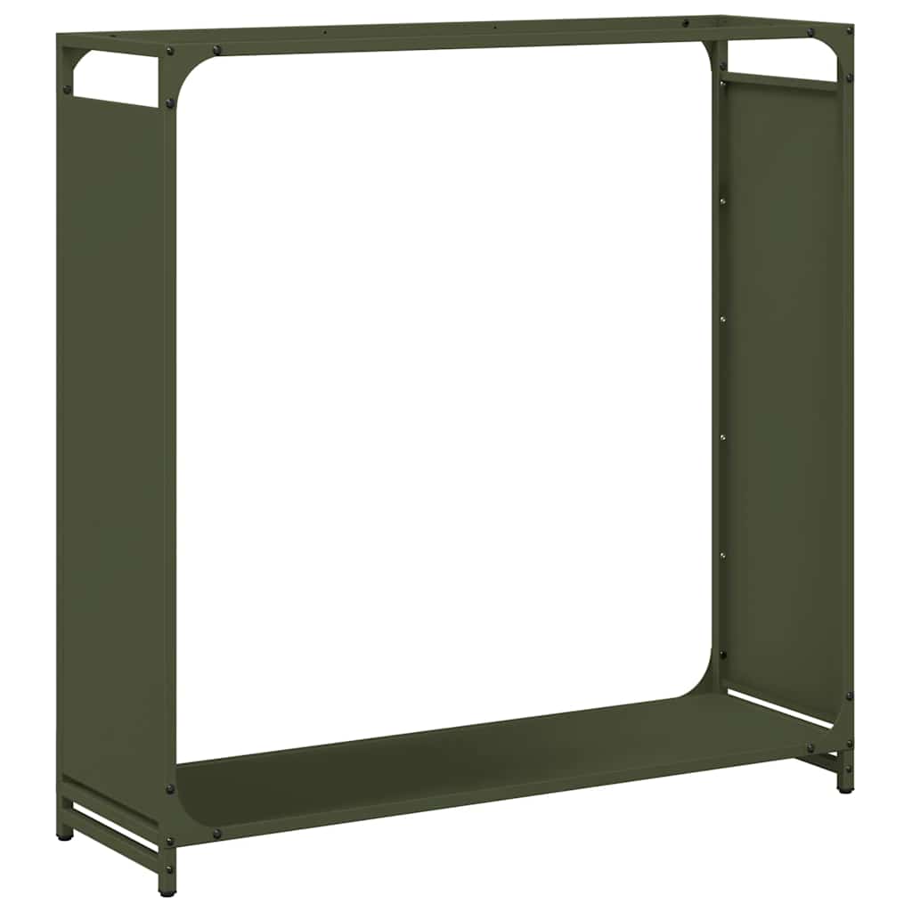 Brennholzregal Olivgrün 90x28x90 cm Kaltgewalzter Stahl