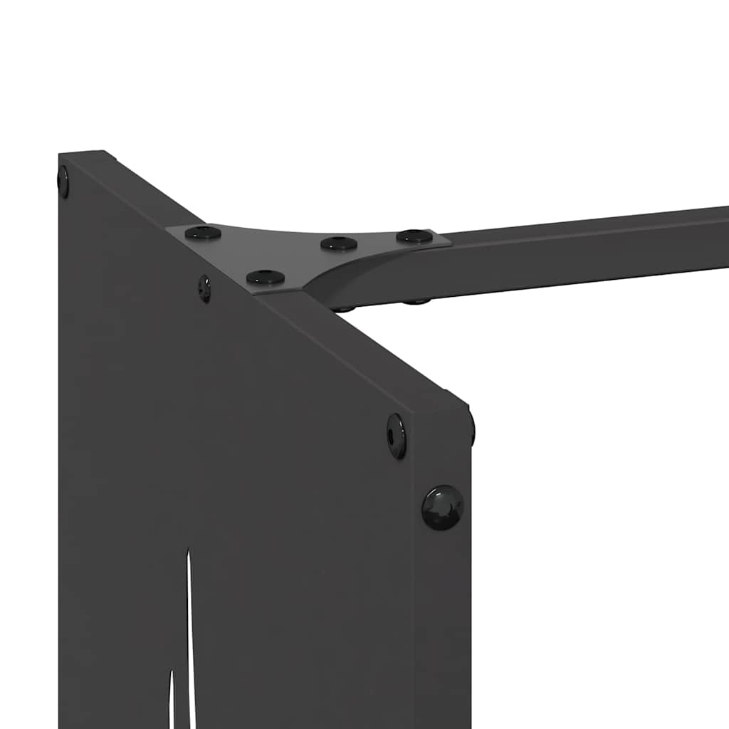 Brennholzregal Schwarz 40x30x80 cm Kaltgewalzter Stahl