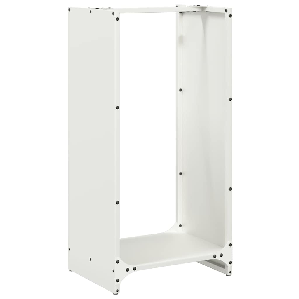 Brennholzregal Weiß 40x30x80 cm Kaltgewalzter Stahl