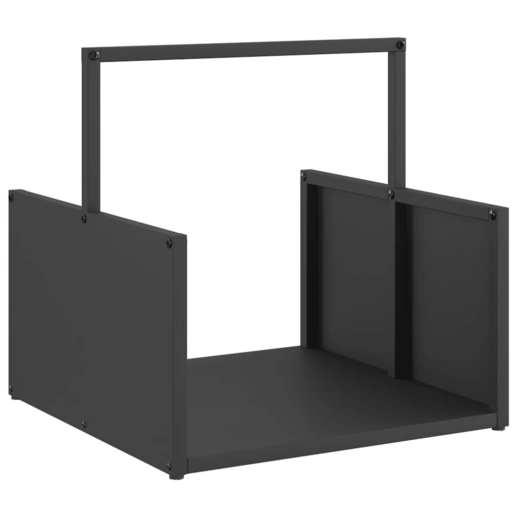 Brennholzregal Schwarz 40x40x40 cm Kaltgewalzter Stahl