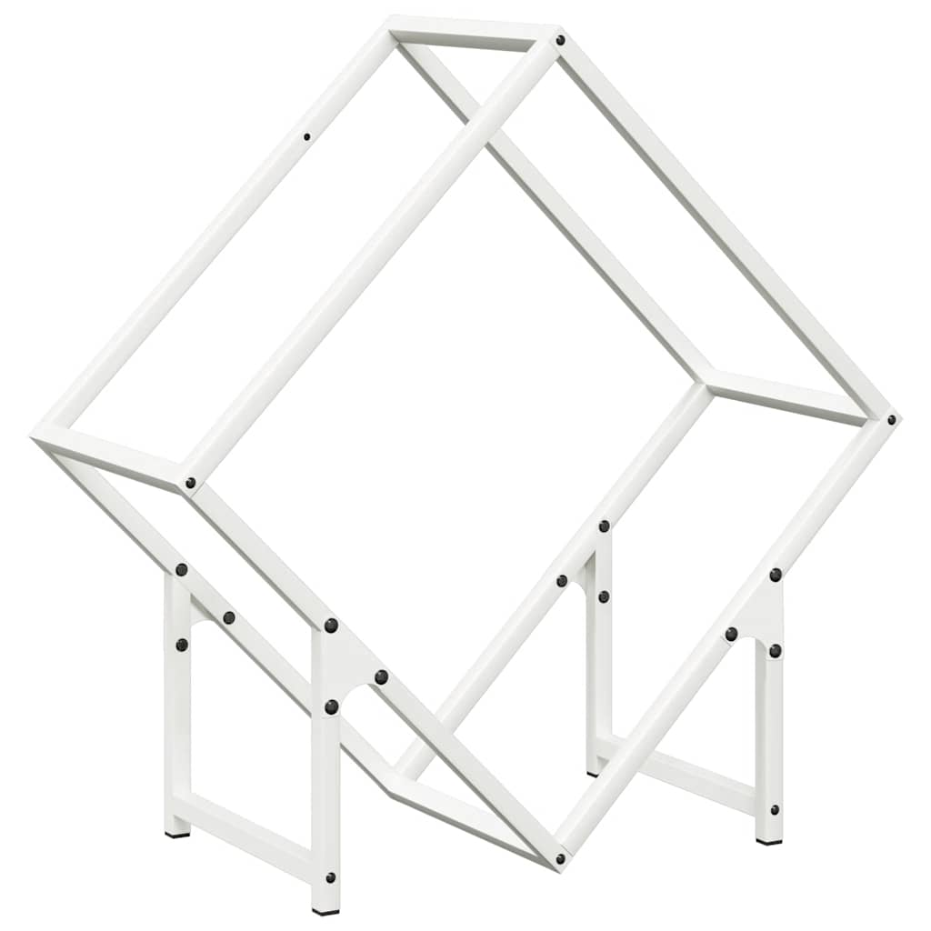 Brennholzregal Weiß 60x25x60 cm Kaltgewalzter Stahl