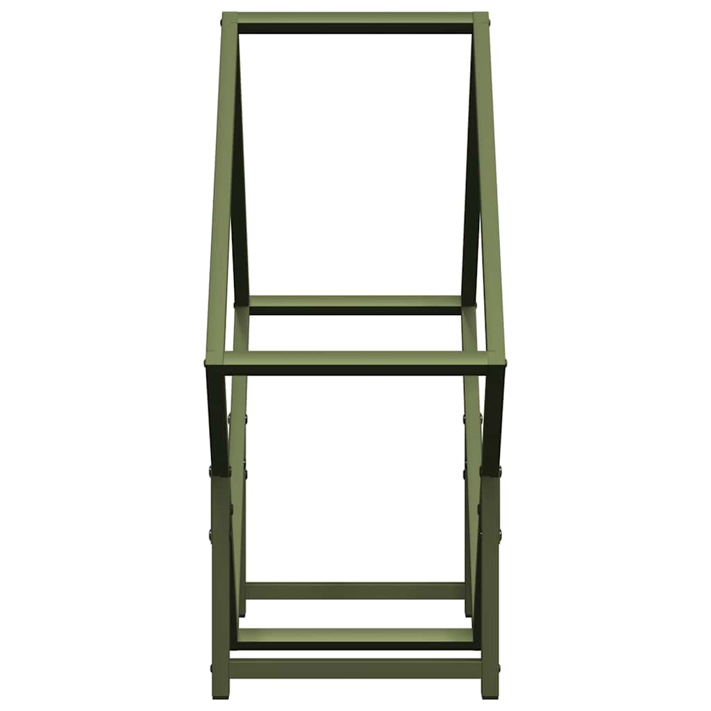 Brennholzregal Olivgrün 60x25x60 cm Kaltgewalzter Stahl