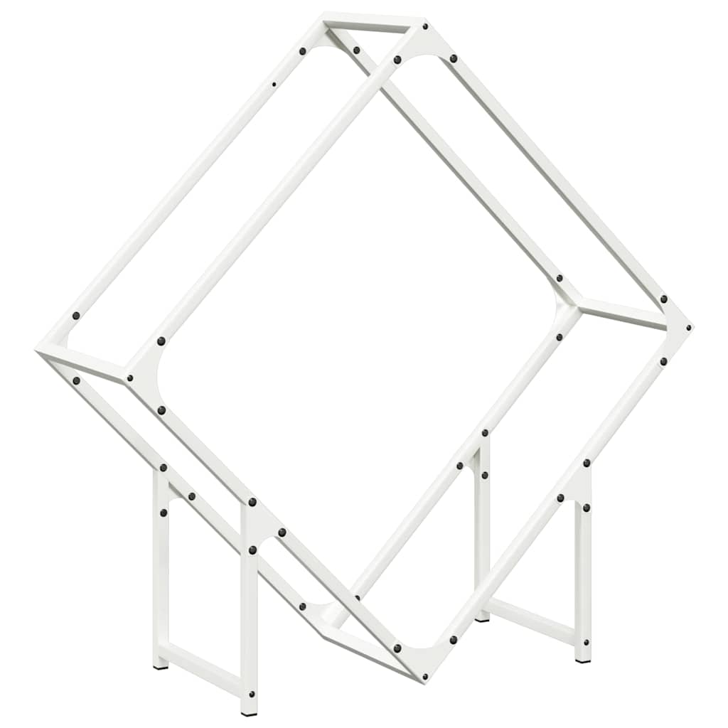 Brennholzregal Weiß 80x25x80 cm Kaltgewalzter Stahl