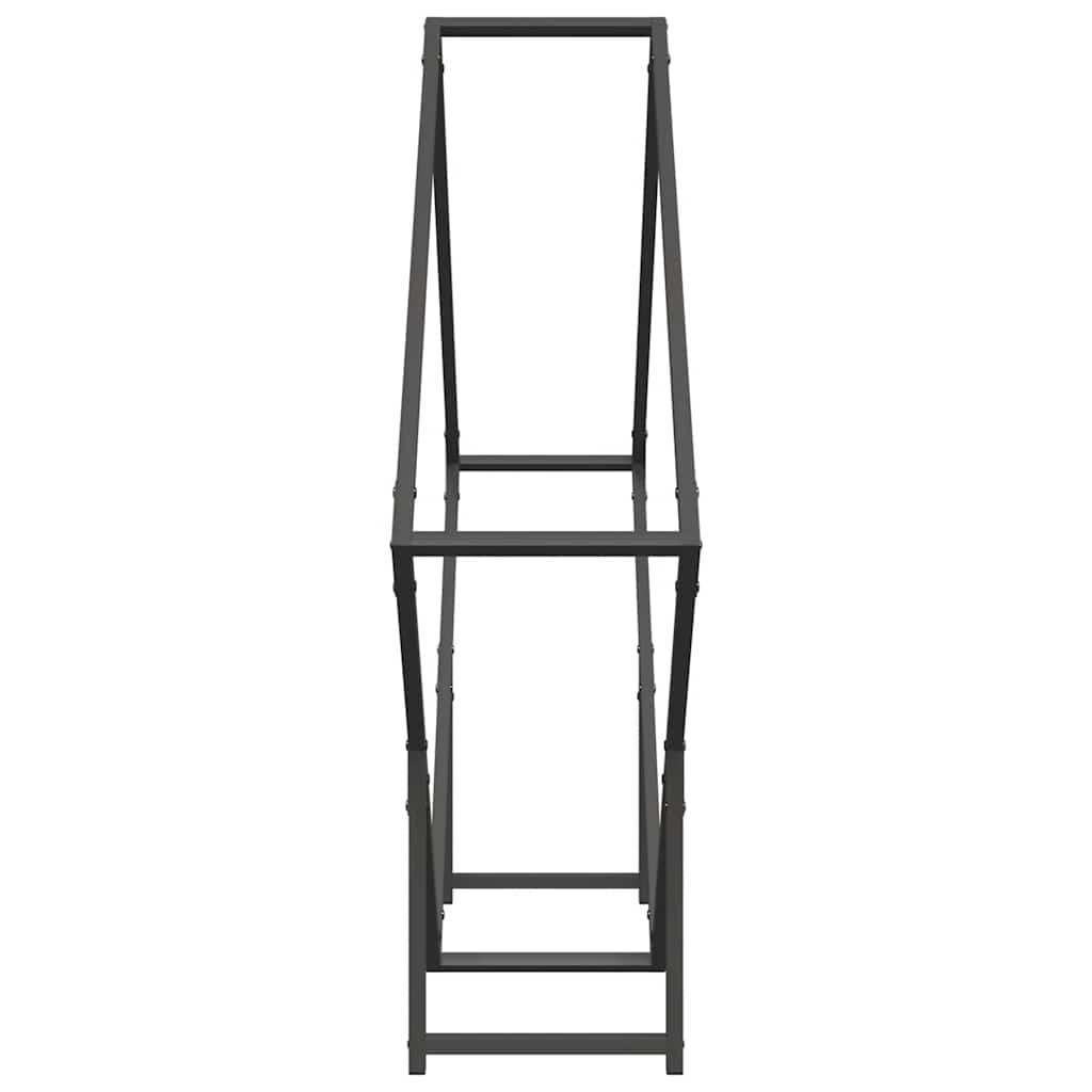 Brennholzregal Schwarz 100x25x100 cm Kaltgewalzter Stahl