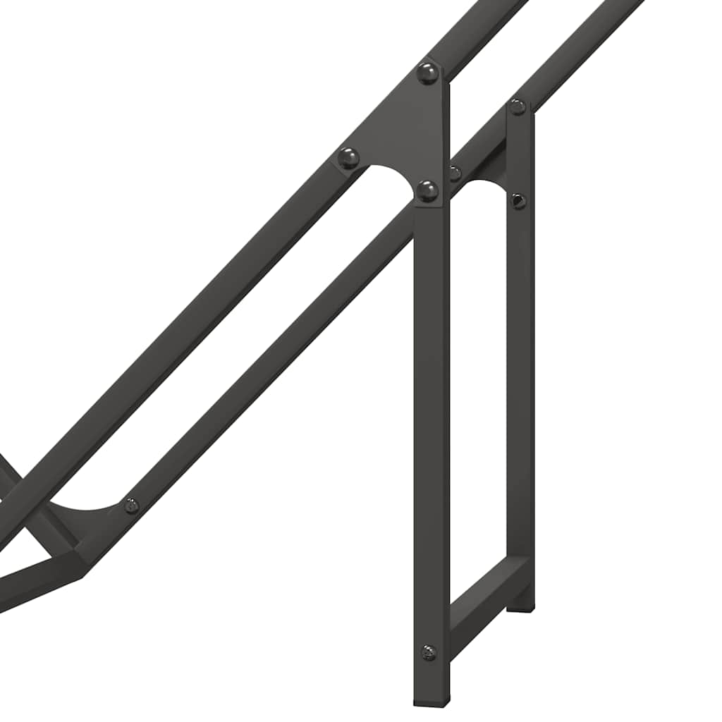 Brennholzregal Schwarz 100x25x100 cm Kaltgewalzter Stahl