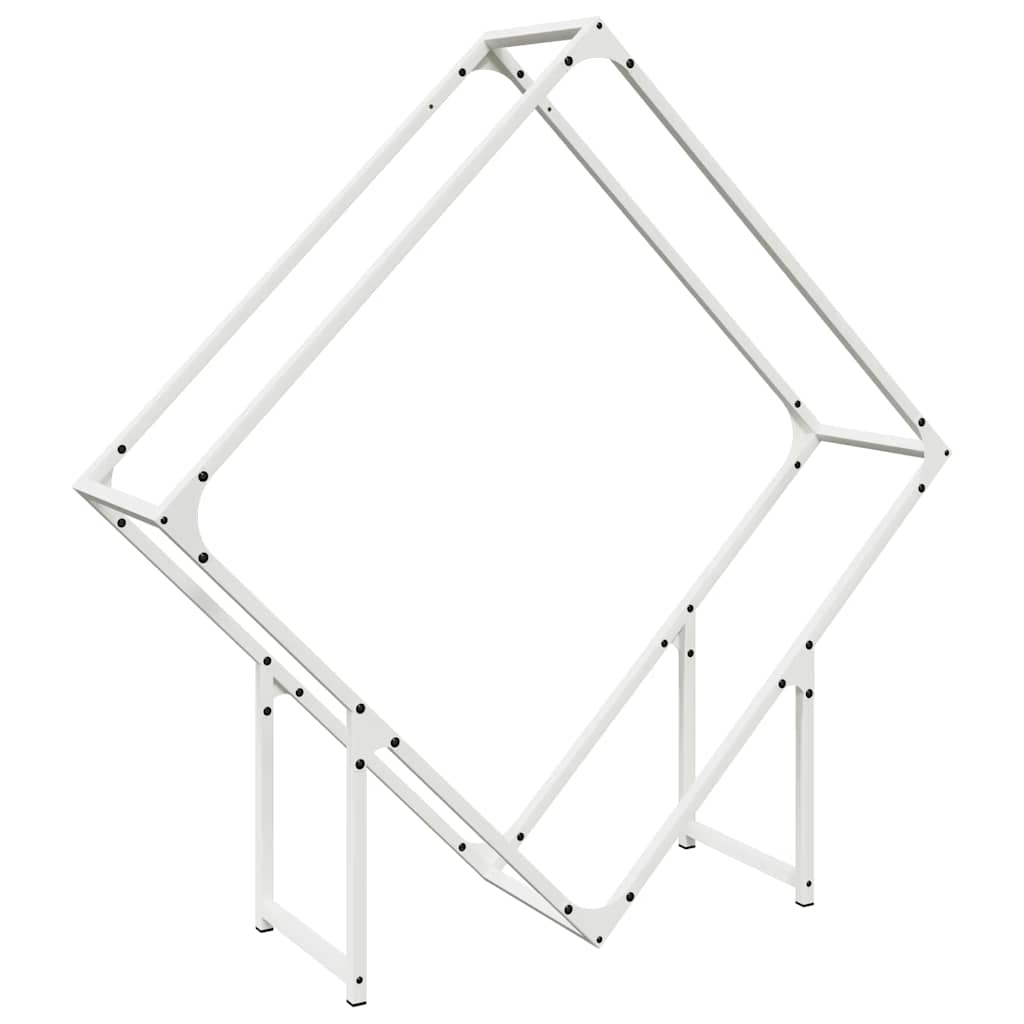 Brennholzregal Weiß 100x25x100 cm Kaltgewalzter Stahl