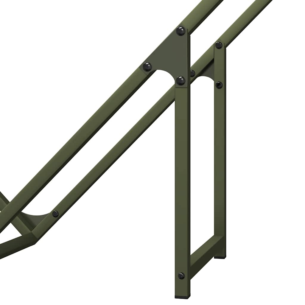 Brennholzregal Olivgrün 100x25x100 cm Kaltgewalzter Stahl