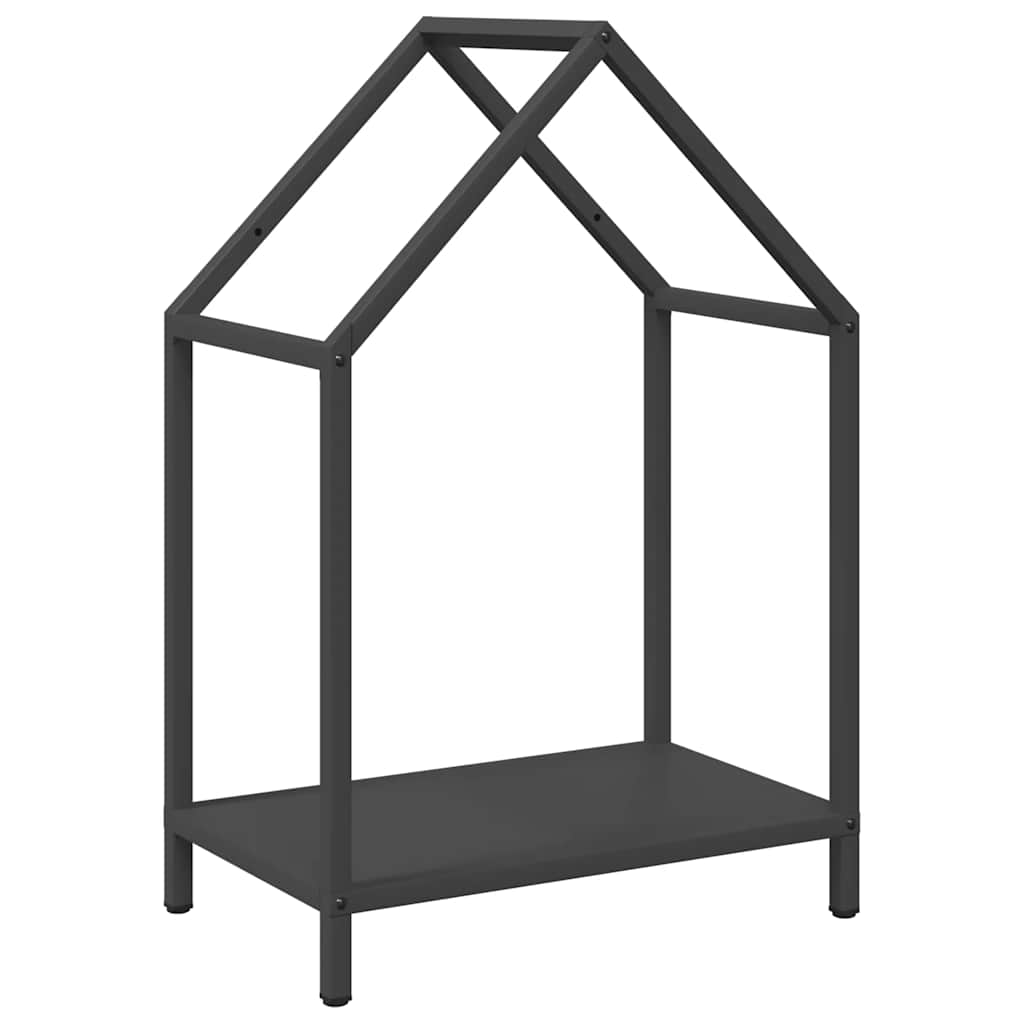 Brennholzregal Schwarz 40x25x60 cm Kaltgewalzter Stahl