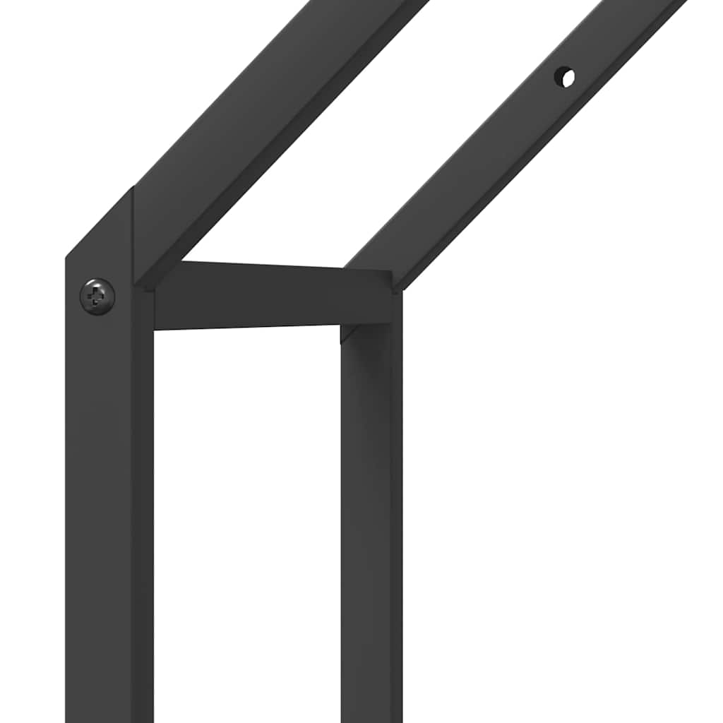 Brennholzregal Schwarz 40x25x60 cm Kaltgewalzter Stahl
