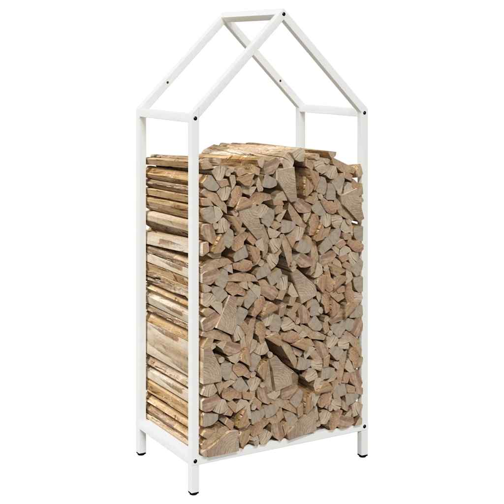Brennholzregal Weiß 40x25x90 cm Kaltgewalzter Stahl