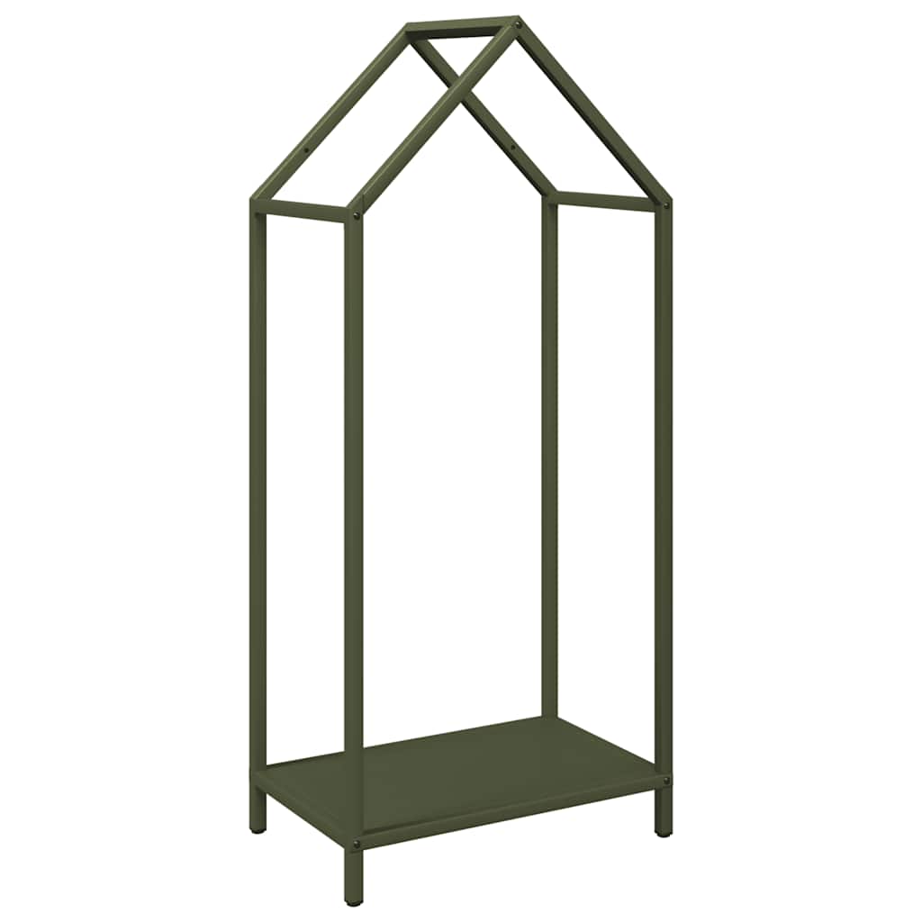 Brennholzregal Olivgrün 40x25x90 cm Kaltgewalzter Stahl