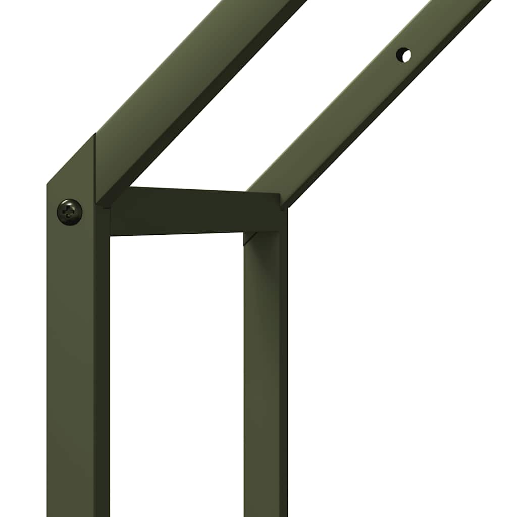 Brennholzregal Olivgrün 40x25x90 cm Kaltgewalzter Stahl