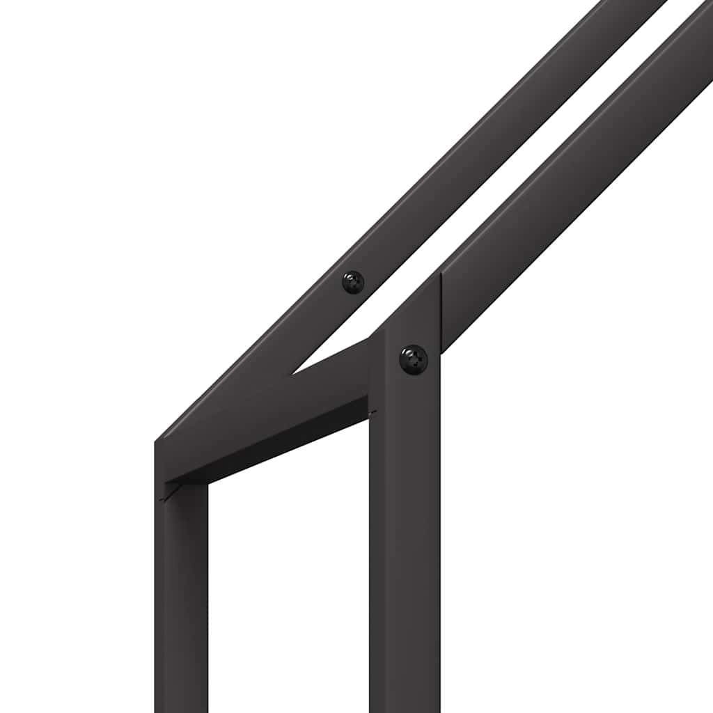 Brennholzregal Schwarz 40x25x120 cm Kaltgewalzter Stahl