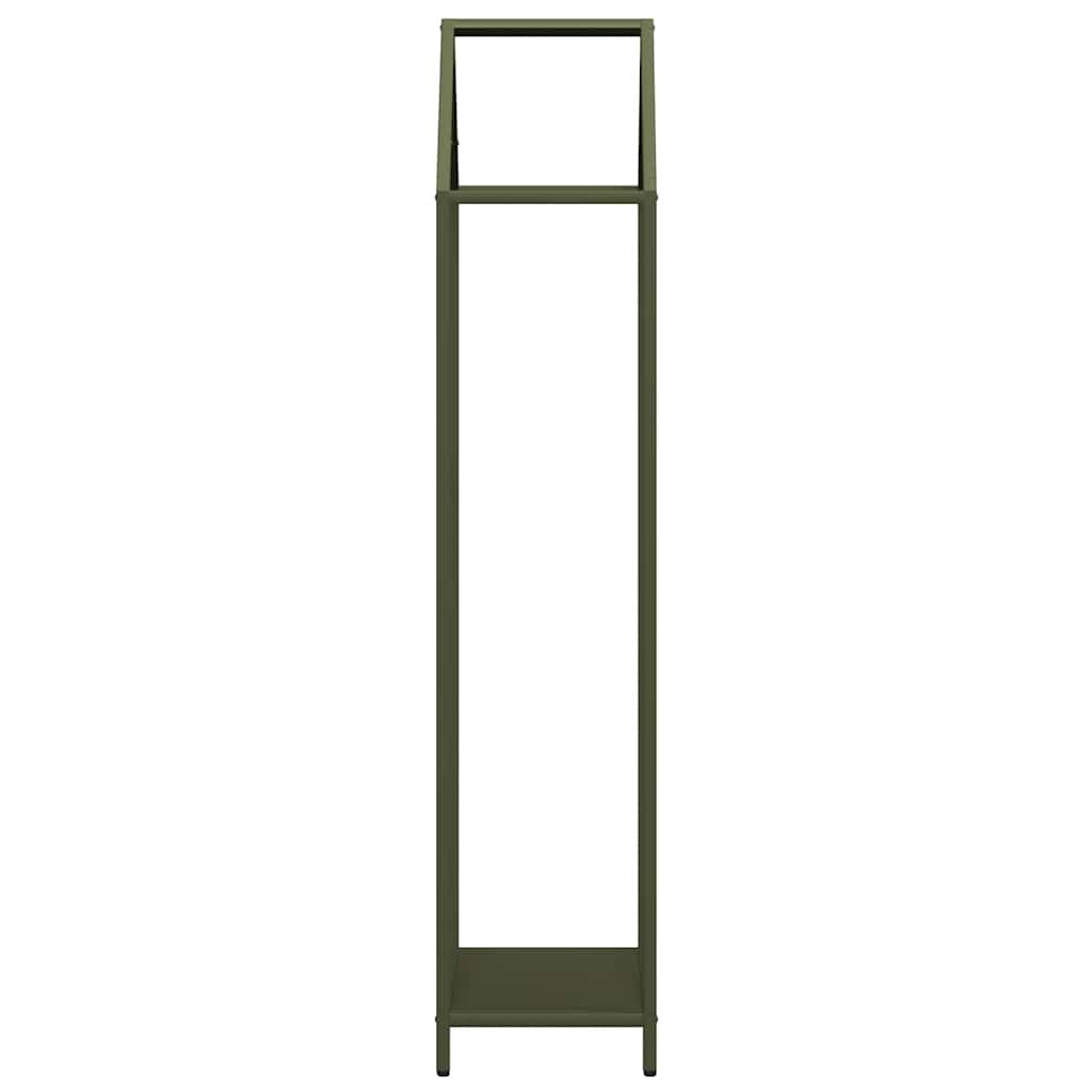 Brennholzregal Olivgrün 40x25x120 cm Kaltgewalzter Stahl