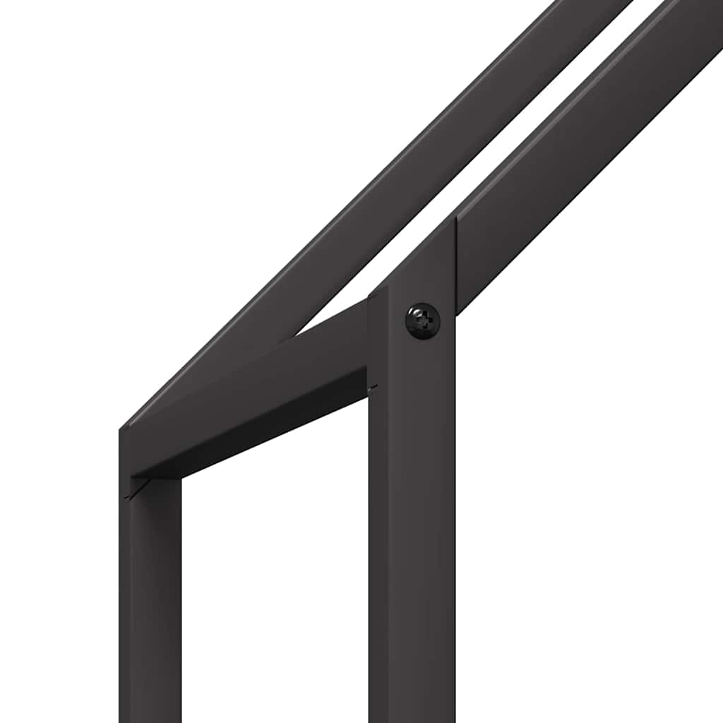 Brennholzregal Schwarz 60x25x60 cm Kaltgewalzter Stahl