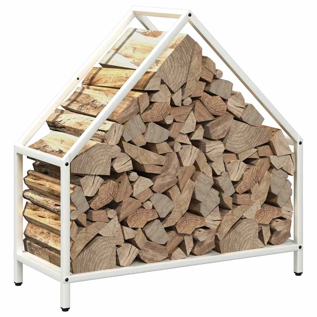 Brennholzregal Weiß 60x25x60 cm Kaltgewalzter Stahl