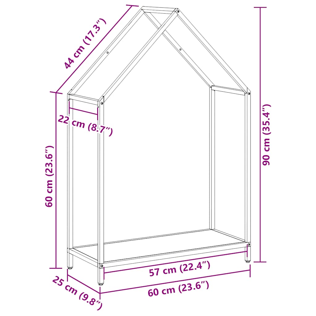 Brennholzregal Anthrazit 60x25x90 cm Kaltgewalzter Stahl