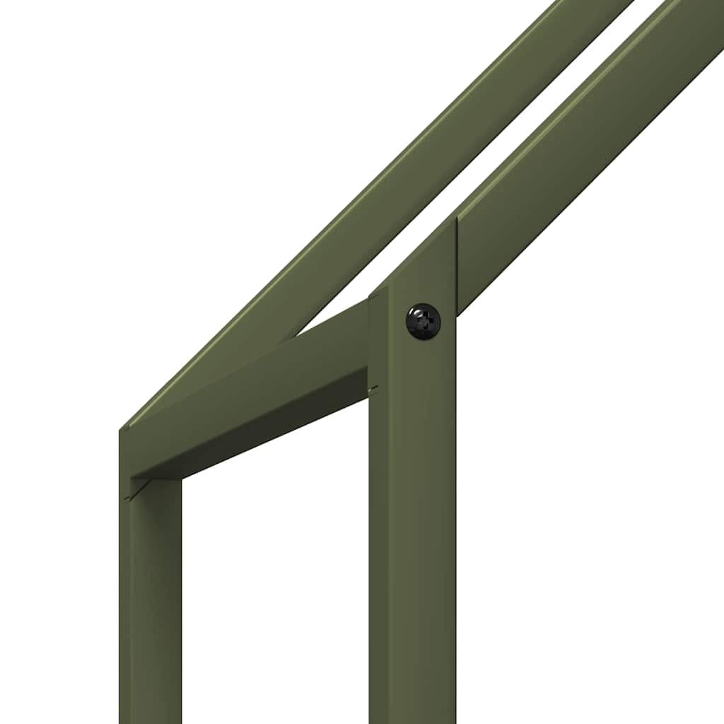 Brennholzregal Olivgrün 60x25x90 cm Kaltgewalzter Stahl