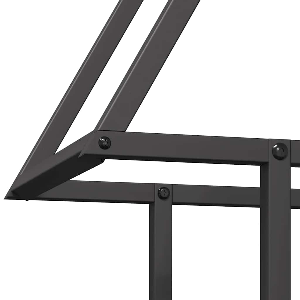 Brennholzregal Schwarz 50x25x60 cm Kaltgewalzter Stahl