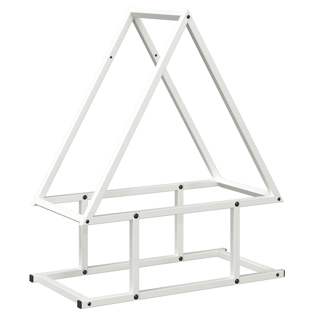 Brennholzregal Weiß 50x25x60 cm Kaltgewalzter Stahl