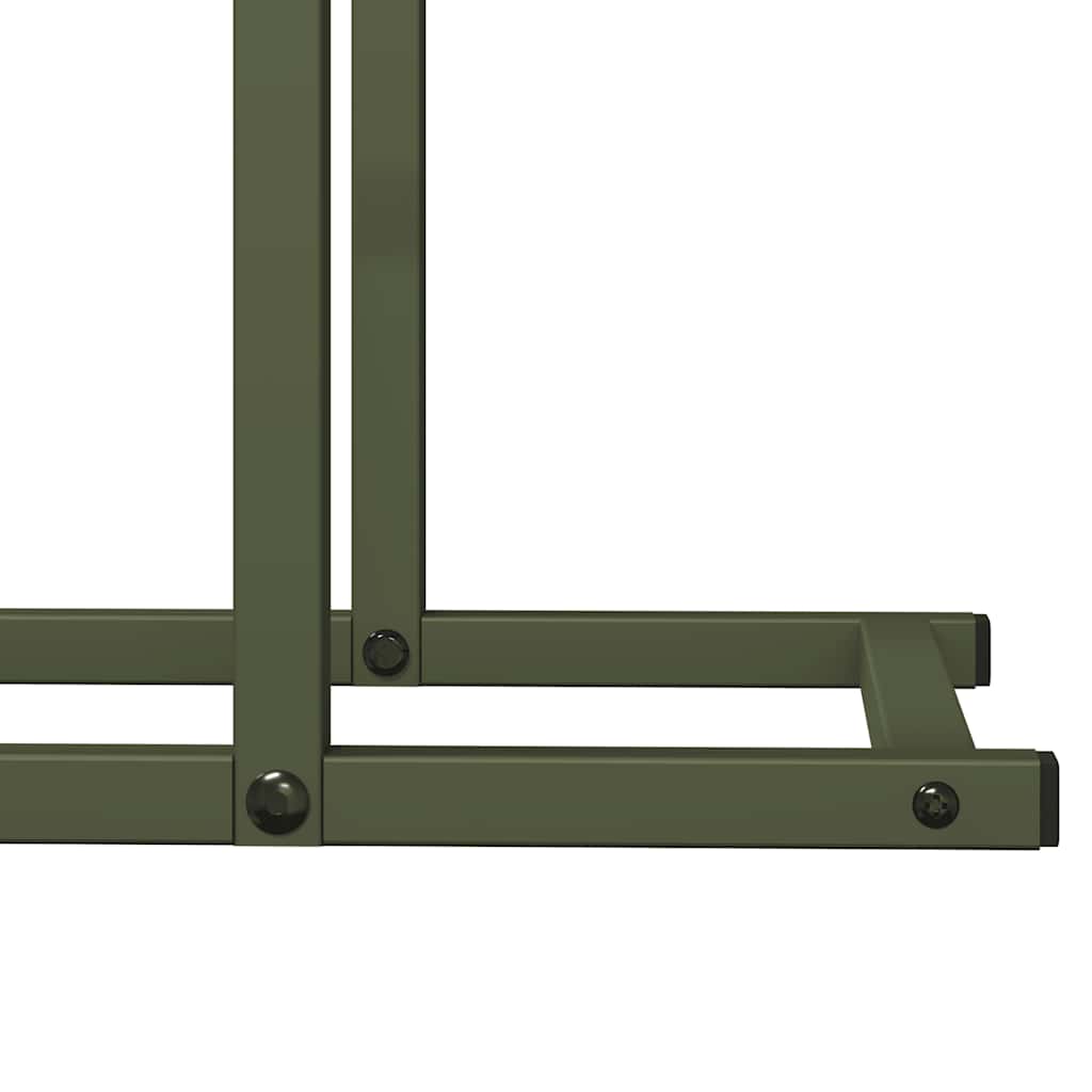 Brennholzregal Olivgrün 50x25x60 cm Kaltgewalzter Stahl