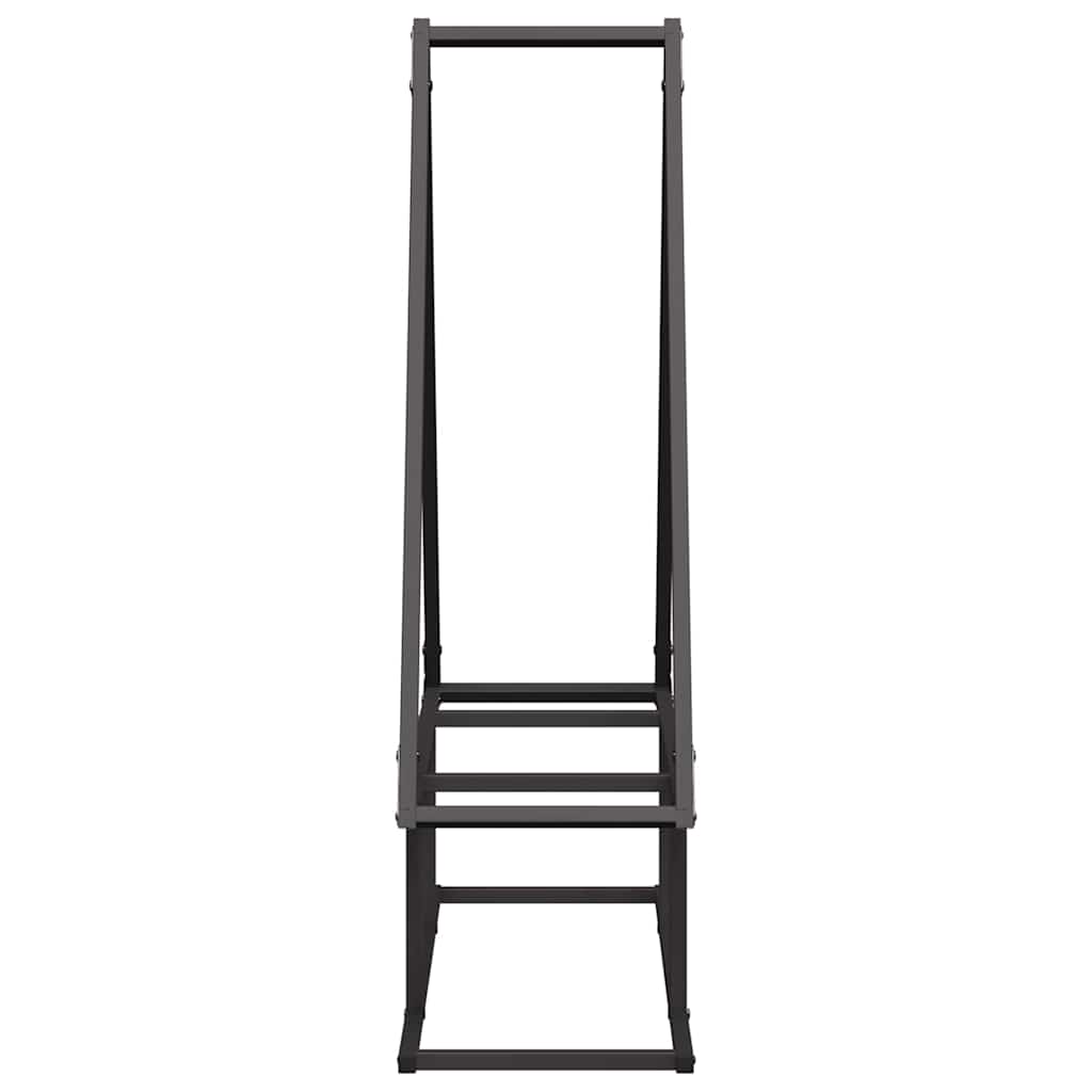 Brennholzregal Schwarz 80x25x90 cm Kaltgewalzter Stahl