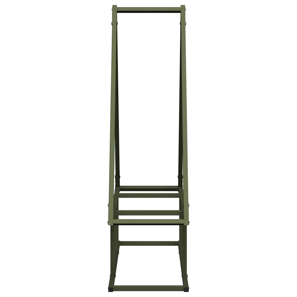 Brennholzregal Olivgrün 80x25x90 cm Kaltgewalzter Stahl