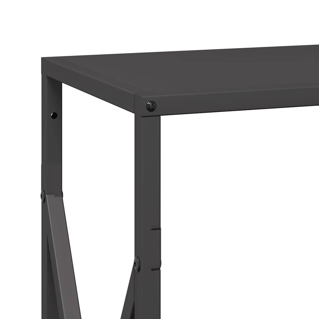 Brennholzregal Schwarz 34x25x70 cm Kaltgewalzter Stahl
