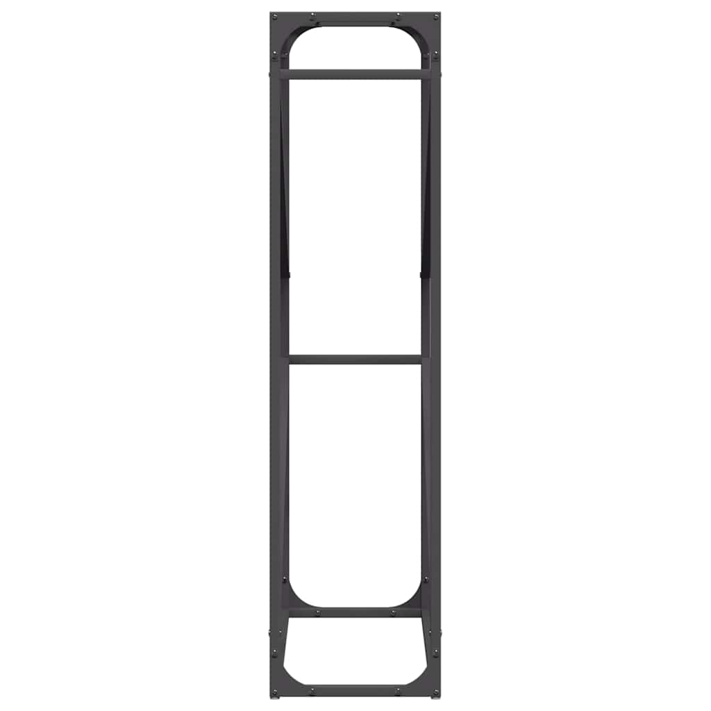 Brennholzregal Schwarz 60x25x100 cm Kaltgewalzter Stahl