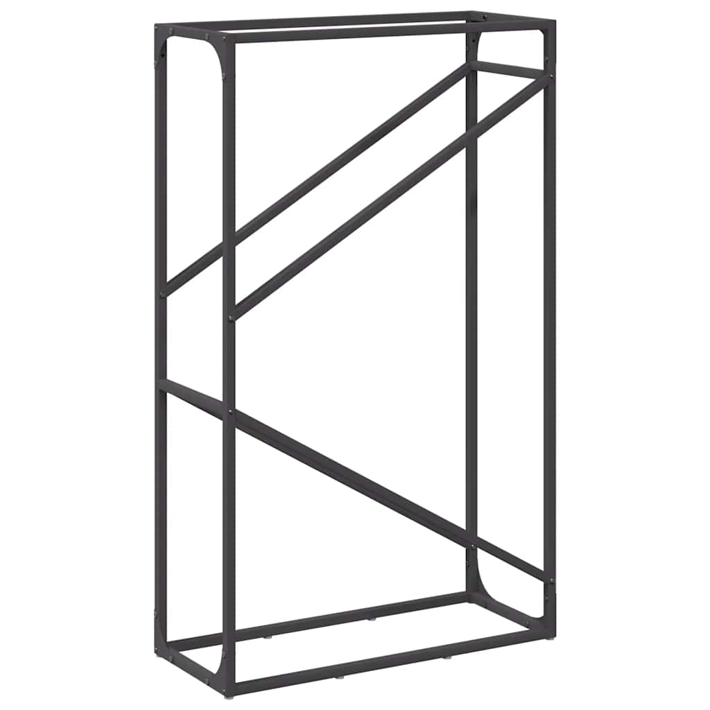 Brennholzregal Schwarz 60x25x100 cm Kaltgewalzter Stahl
