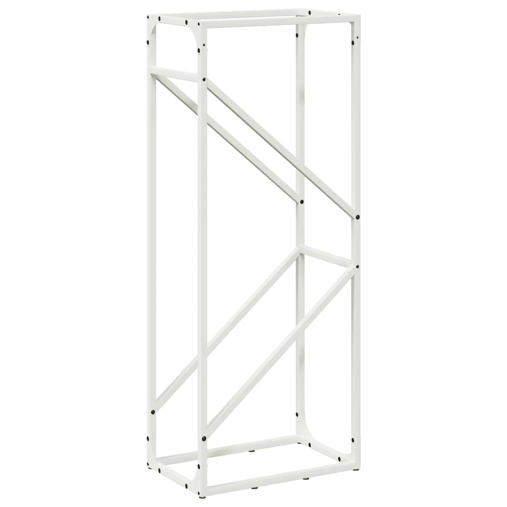 Brennholzregal Weiß 40x25x100 cm Kaltgewalzter Stahl