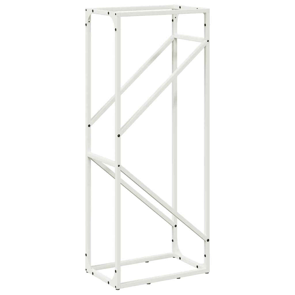 Brennholzregal Weiß 40x25x100 cm Kaltgewalzter Stahl