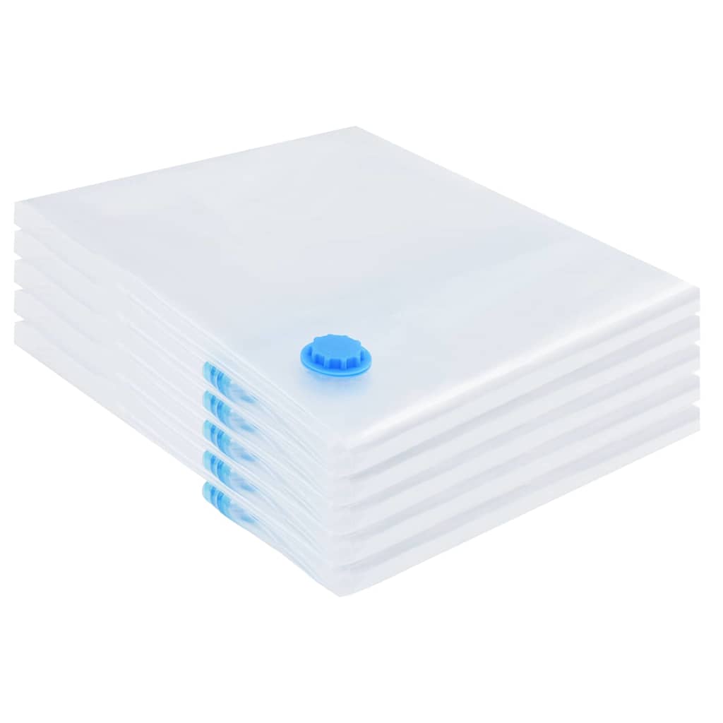 Aufbewahrungstaschen 5 pcs Transparent und Blau 100 x 80 cm
