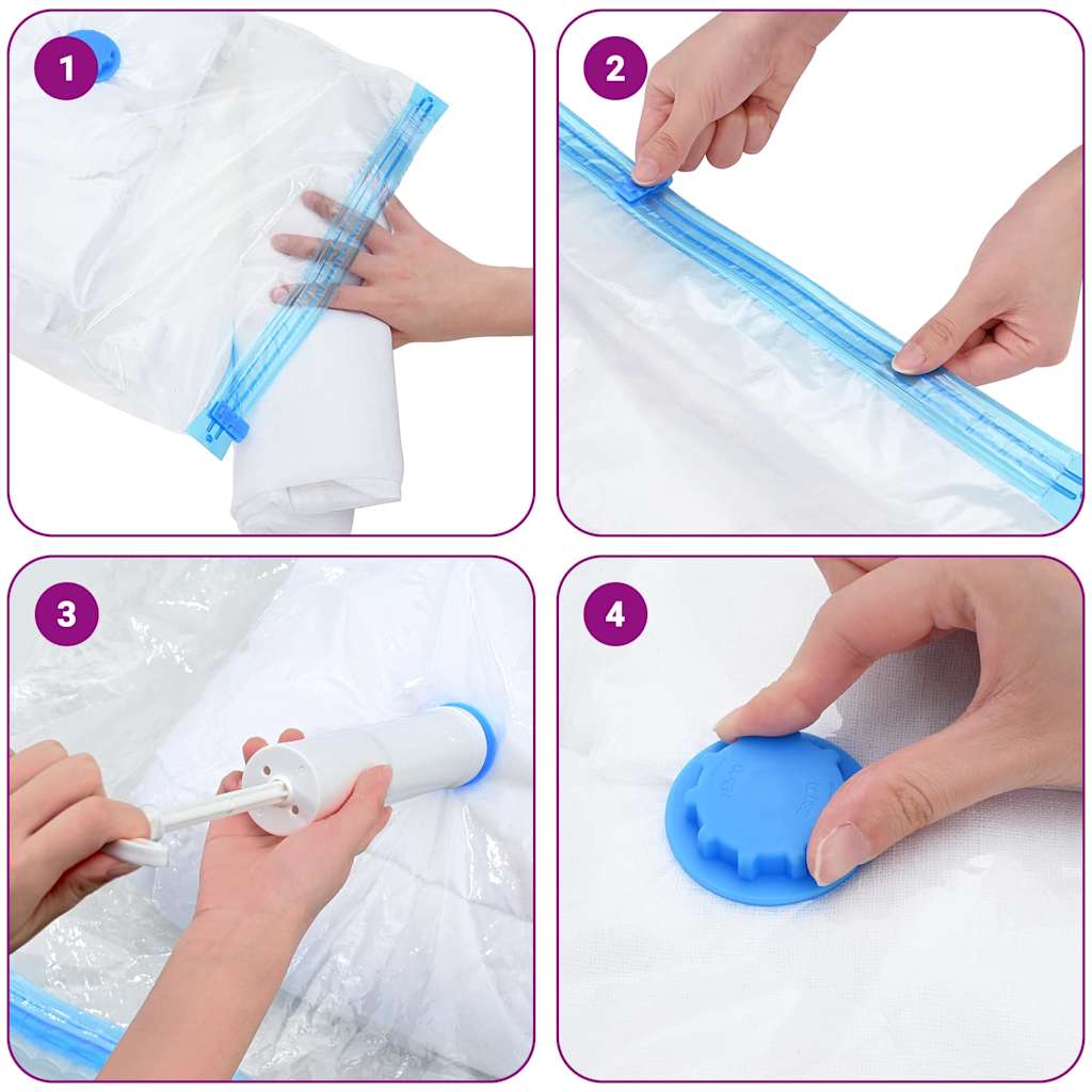 Aufbewahrungstaschen 10 pcs Transparent und Blau 100 x 80 cm