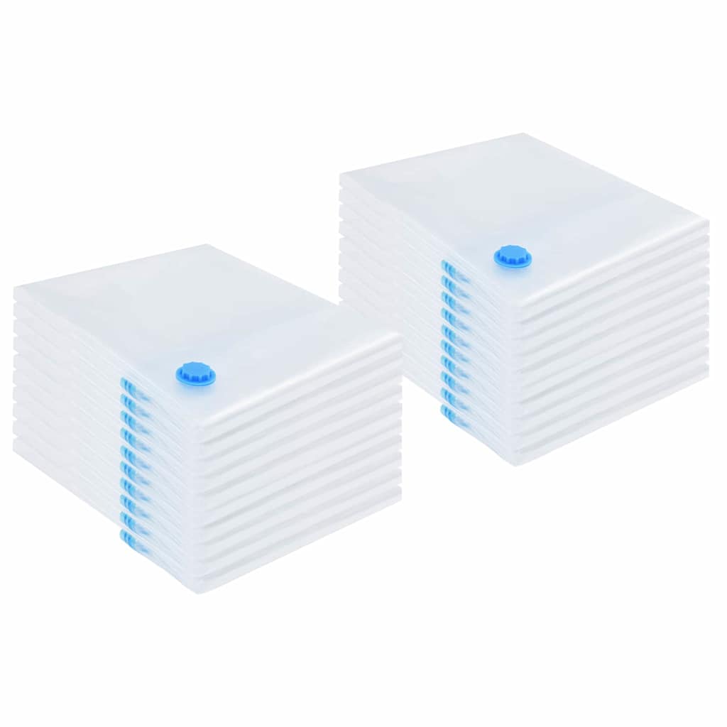 Aufbewahrungstaschen 20 pcs Transparent und Blau 100 x 80 cm