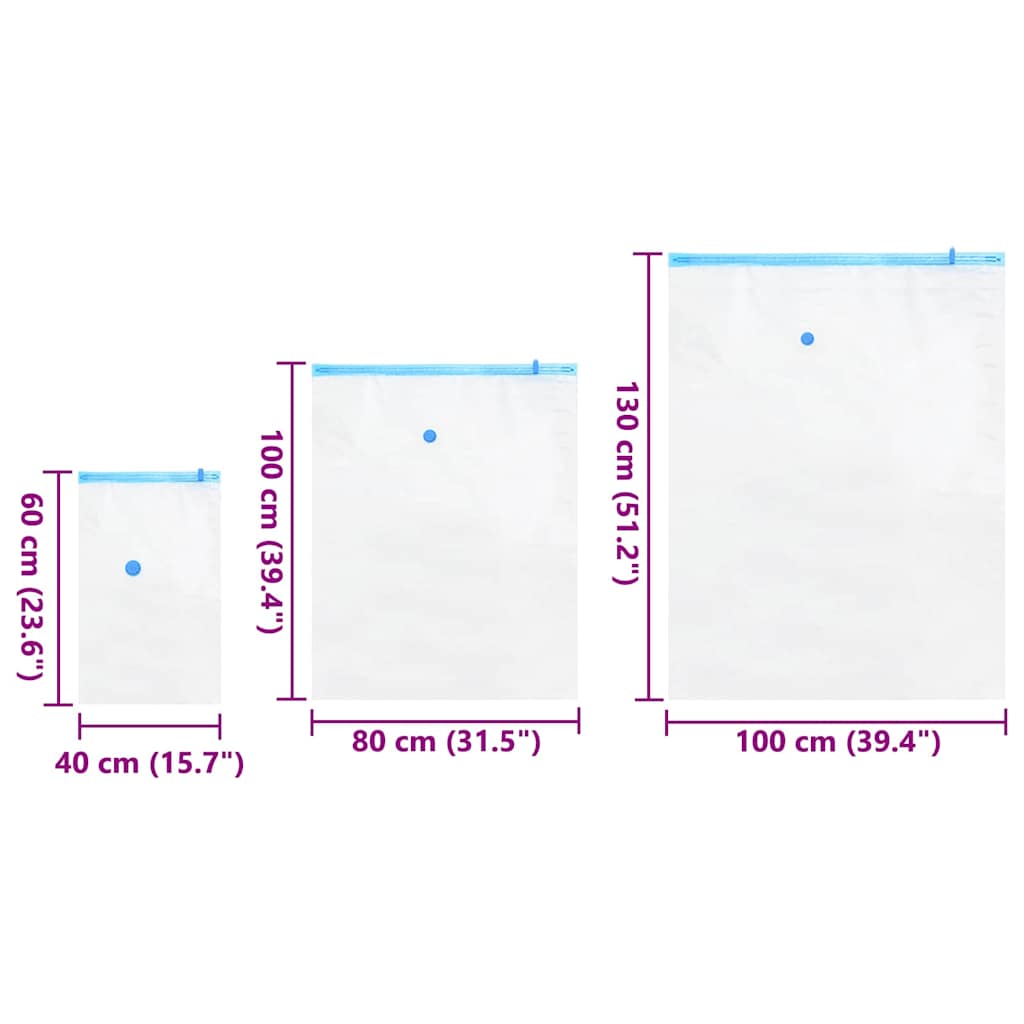 Aufbewahrungstaschen 10 pcs Transparent und Blau 130 x 100 cm