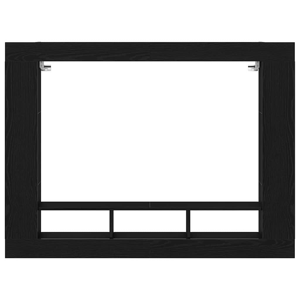 TV-Schränk Schwarz Eichen-Optik 152 x 22 x 113 cm Holzwerkstoff