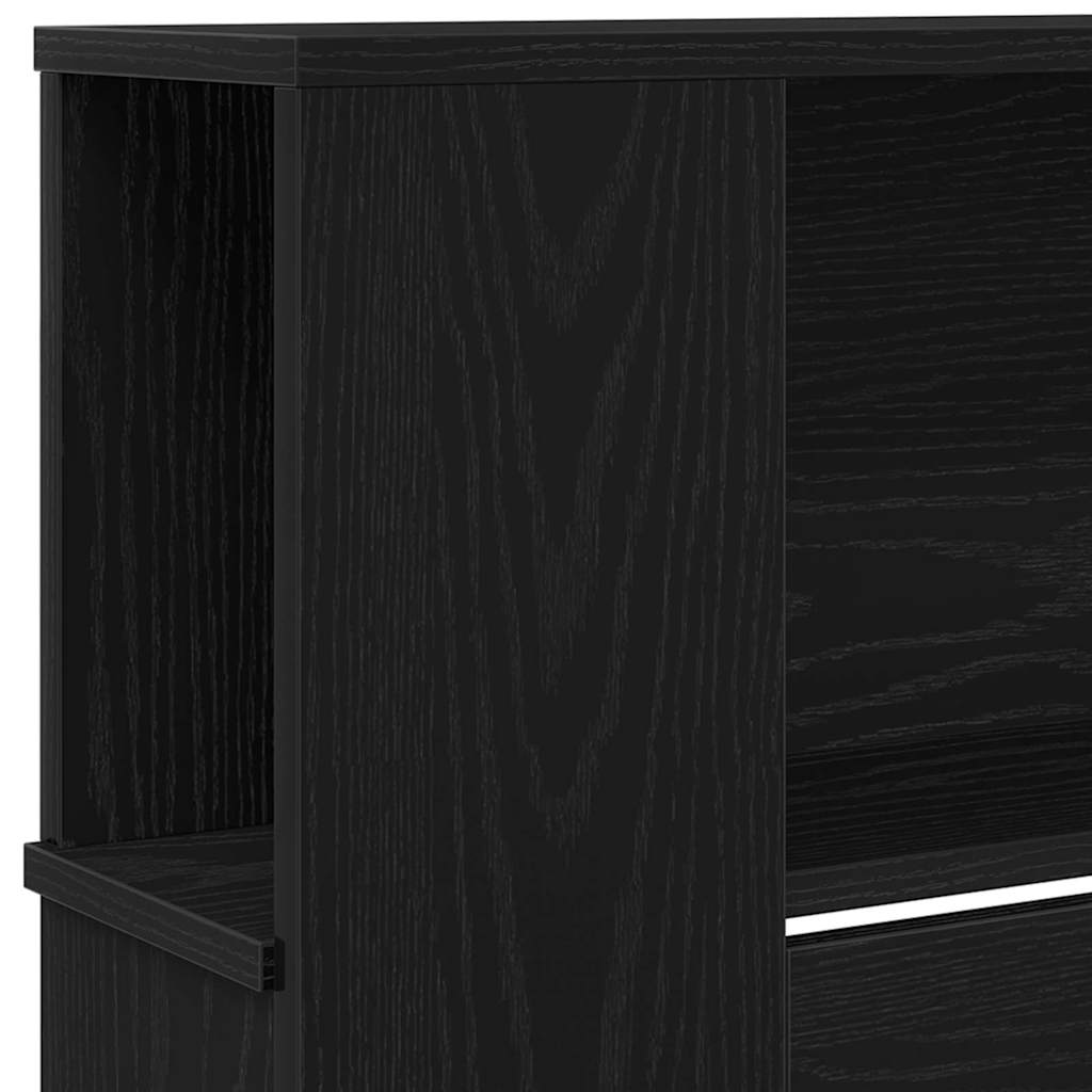 Kopfteil Schrank Schwarz Eichen-Optik 220 x 18,5 x 102,5 cm