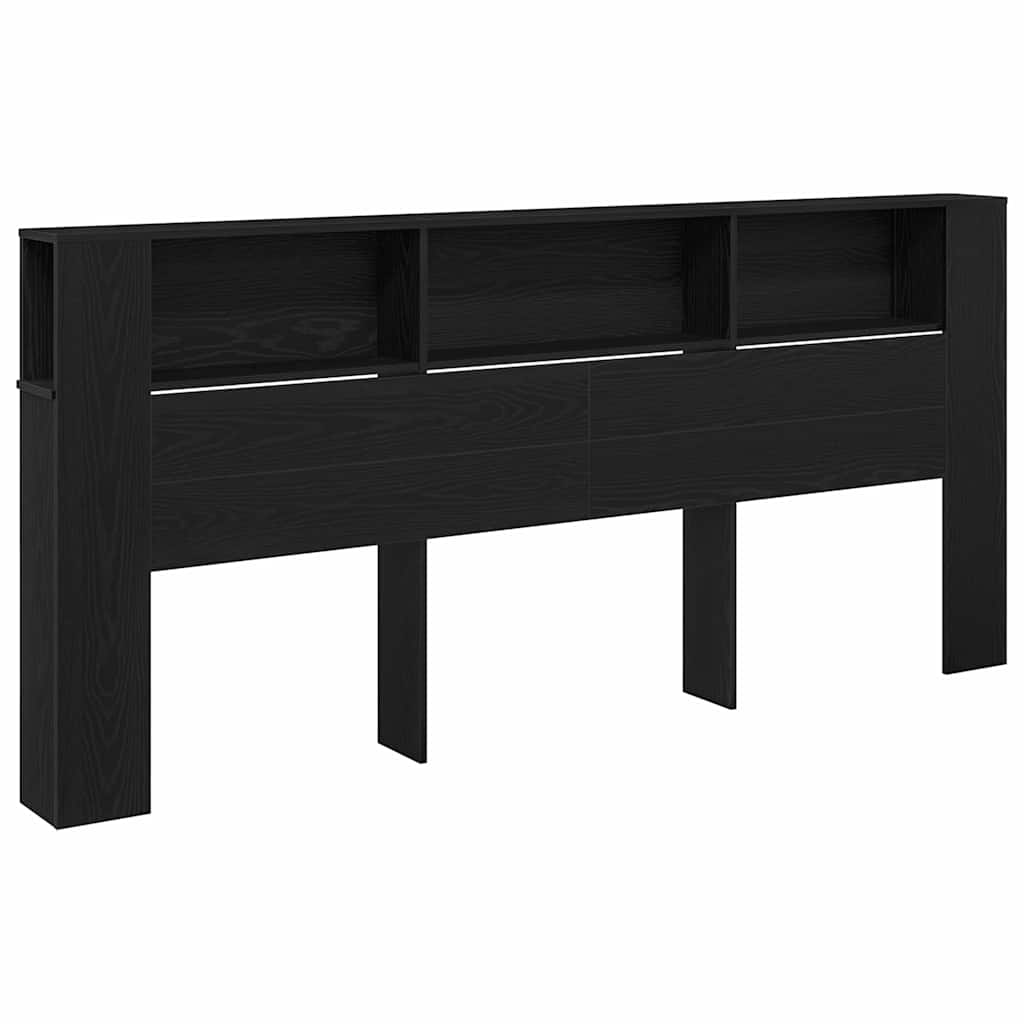 Kopfteil Schrank Schwarz Eichen-Optik 220 x 18,5 x 102,5 cm